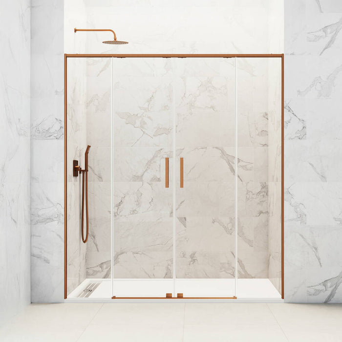 GME TWENTY Mampara Frontal Ducha 2F+2C Cobre Transparente