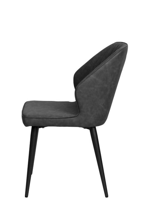 FURNITURE STYLE FS7031PIZAPU TRIANA Pack 4 Dining Chairs Imitation Leather Slate Gray Color