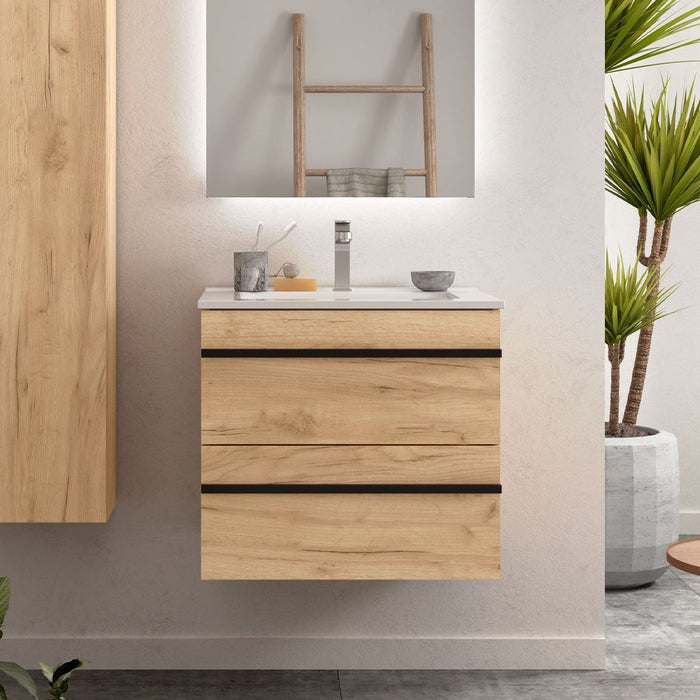 SALGAR BORN Mueble de Baño con Lavabo Color Roble
