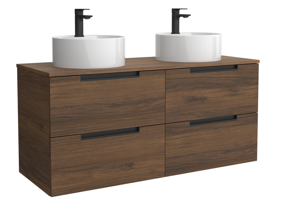 SALGAR 122015 LENI Mueble+Lavabo LISBOA 2 Senos 140cm Nogal