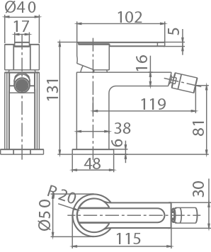 IMEX BDR001-2ORC ROMA Single-lever Bidet Rose Gold Brushed