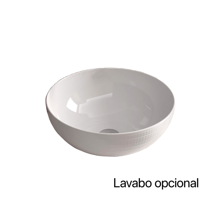 SALGAR ATTILA Bathroom Cabinet with Countertop Lid 2 Drawers Matte White Color