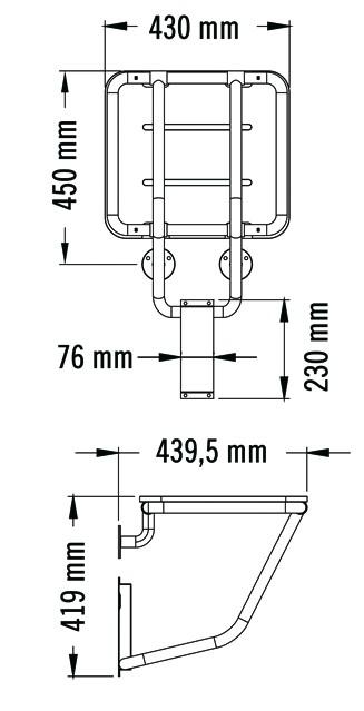 MEDICLINICS AM0100 Asiento Plegable con Pata Marfil