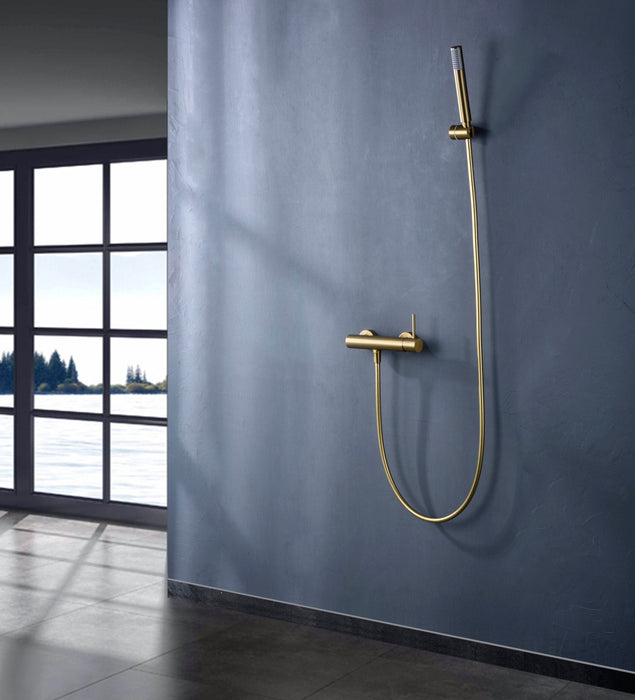 IMEX BDM039-5OC MONZA Kit Monomando Grifo Ducha Oro Cepillado