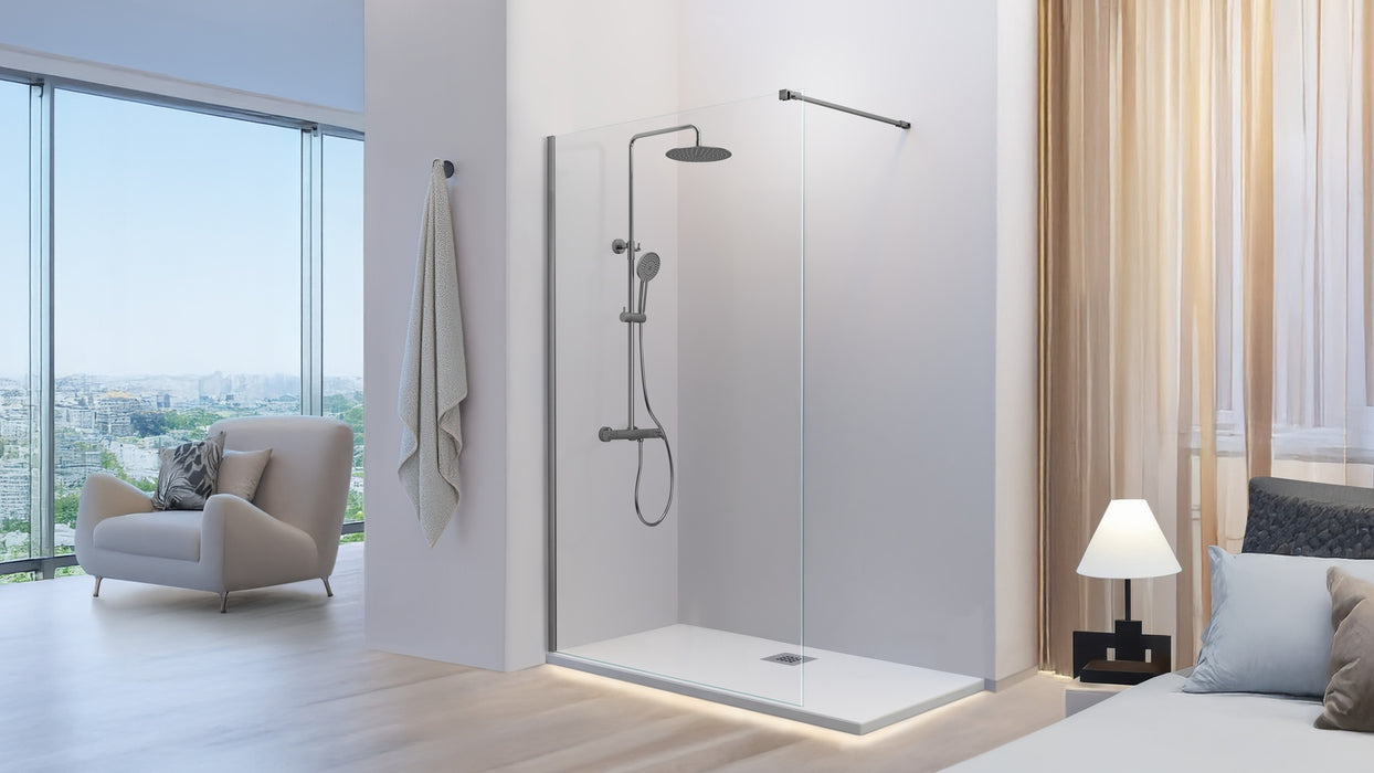 KASSANDRA FR633 FRESH Mampara Ducha Fija Gun Metal Transparente