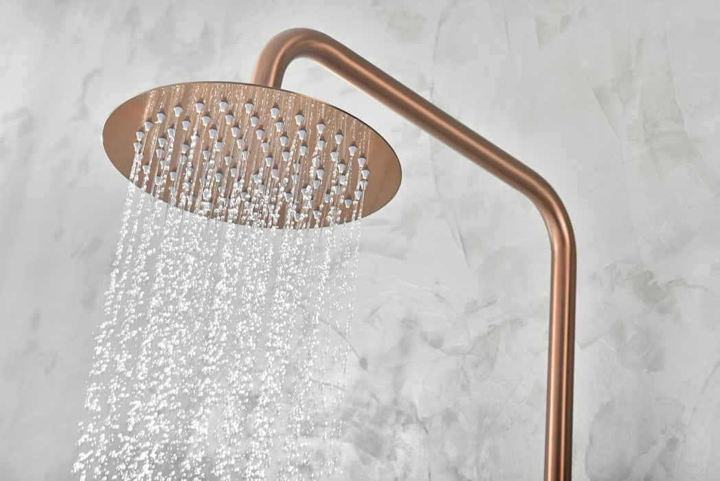 IMEX BDM039/ORC MONZA Conjunto Grifo Monomando de Ducha Telescópico Oro Rosa Cepillado