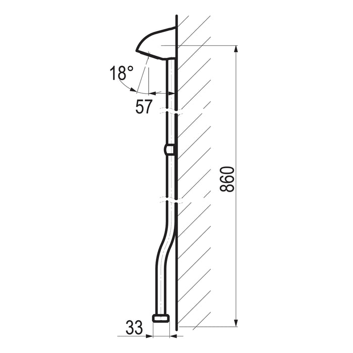 PRESTO 75001 Rociador antivandálico con tubo para Alpa 80 y Alpa 90 Cromo