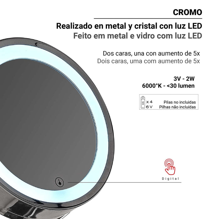 GEDY 21011300000 GEMMA Espejo de Aumento Aumento Cromo