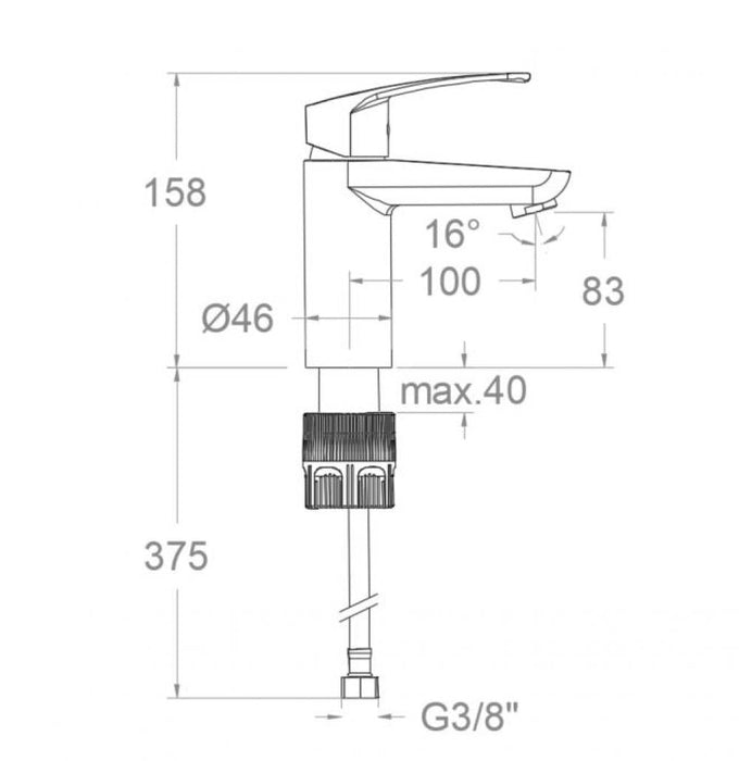 RAMONSOLER 570223 NEW FLY Grifo Monomando Lavabo Cromo