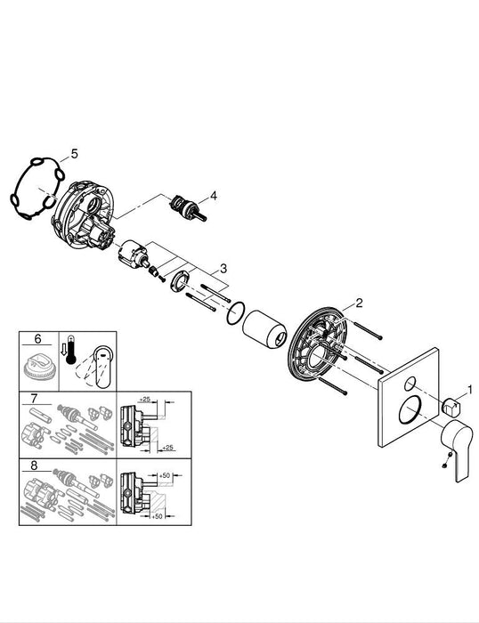 GROHE 27 812 IL1 TEMPESTA-F Trigger Spray 30 Conjunto de ducha con soporte de pared 1 chorro cromo/blanco