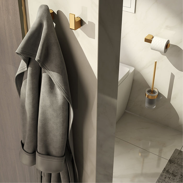 GEDY PI330387000 PIRENEI Gold Toilet Brush Holder