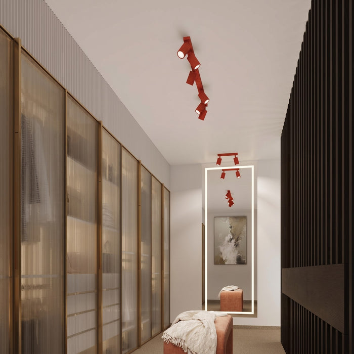SOLLUX SL.2363 Aplique de pared KARBON rojo con interruptor