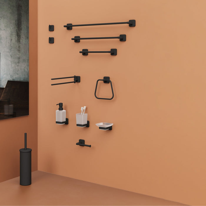 GEDY TO101400100 TONGA Portacepillos Negro Mate