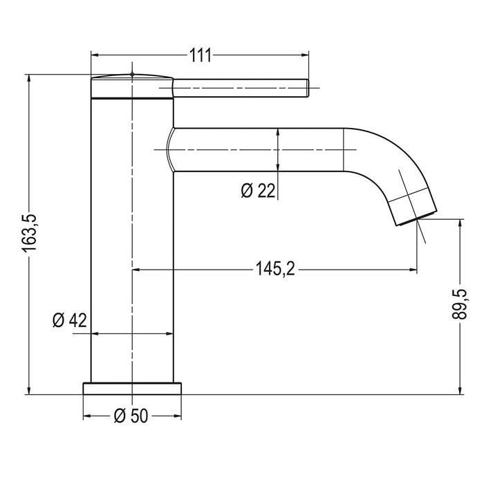 LLAVISAN L159684 GUN Monomando Lavabo Metal