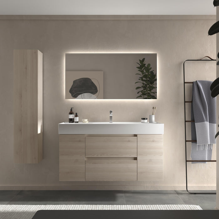 SALGAR 115884 BEQUIA PLUS Mueble de Baño 1 poza Porcelana 120cm Natural
