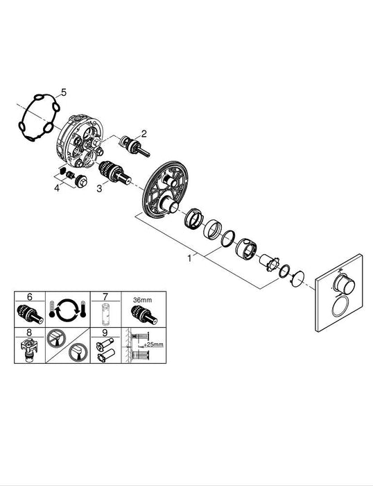 GROHE 23 986 003 EUROSMART Monomando de lavabo 1/2" tamaño S cromo