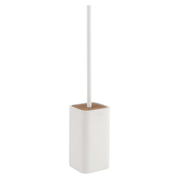 GEDY 13330200300 White-Bamboo Toilet Brush Holder
