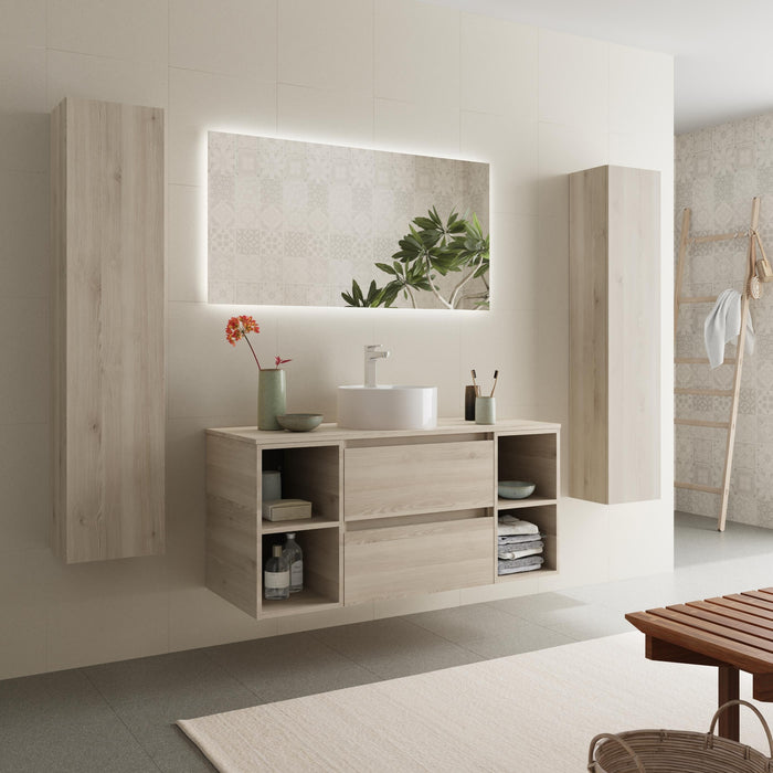 SALGAR 115894 BEQUIA PLUS Mueble de Baño 1 poza Porcelana 120cm Natural