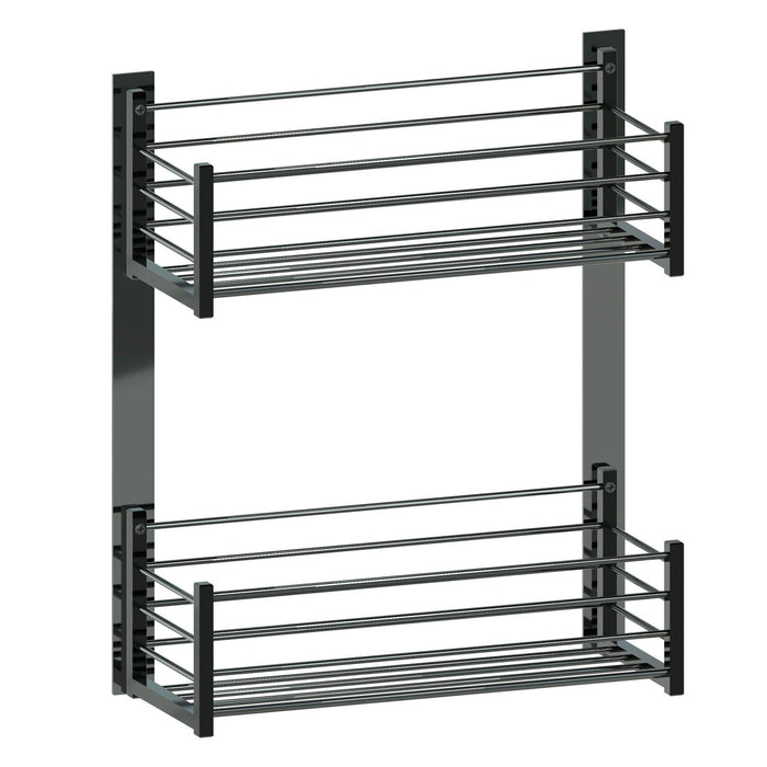 BELTRAN 4036 DELUXE Deluxe Double Soap Dish 35 cm Black Chrome Screw Mount