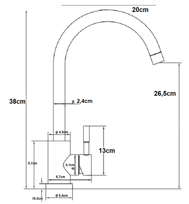 ARCOBAÑ 62MLAI MILANO Monomando Fregadero
