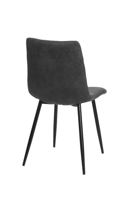 FURNITURE STYLE FS7094PIZAMCF IVY Pack 4 Microfiber Dining Chairs Gray Color