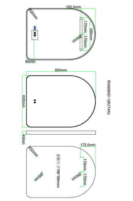 AQUORE BUTÁN Espejo 60x80 Marco Metálico