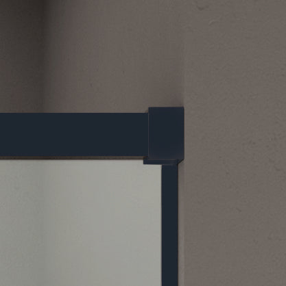 GME BASIC Mampara Frontal Ducha Corredera 1F+1C Negro Vidrio Transparente