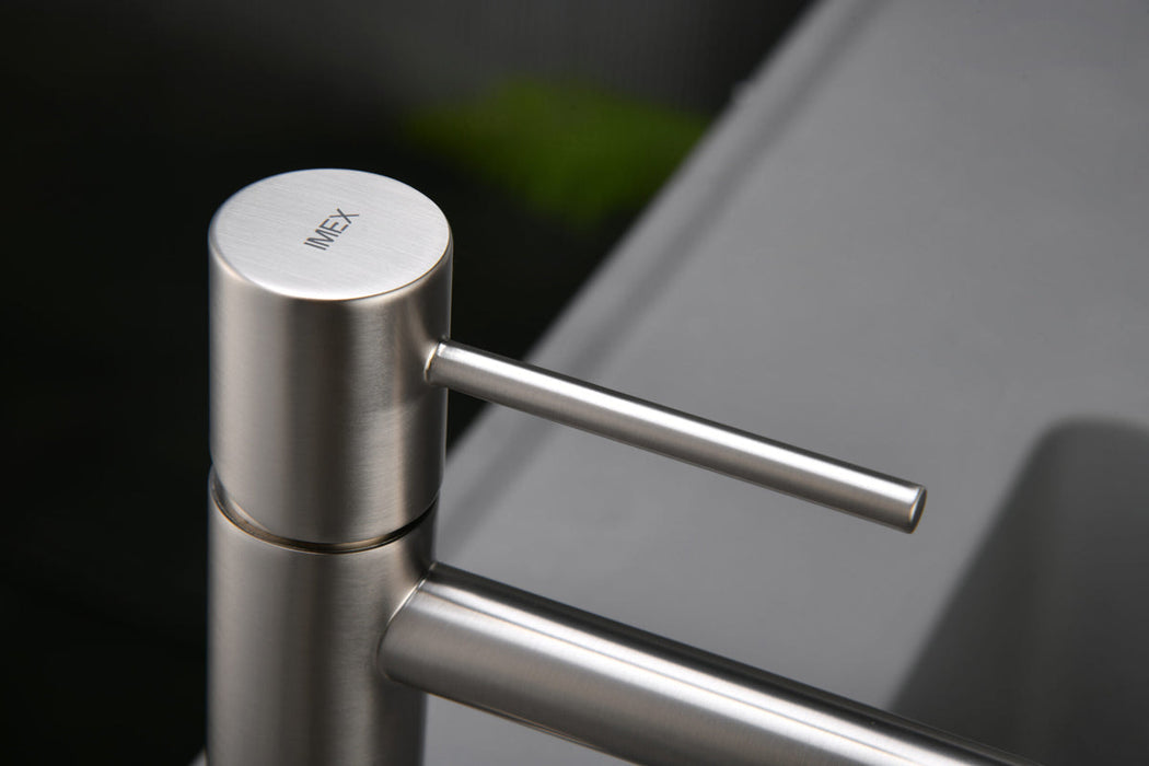 IMEX BDM039-1NQ MONZA Grifo Monomando de Lavabo Color Níquel Cepillado