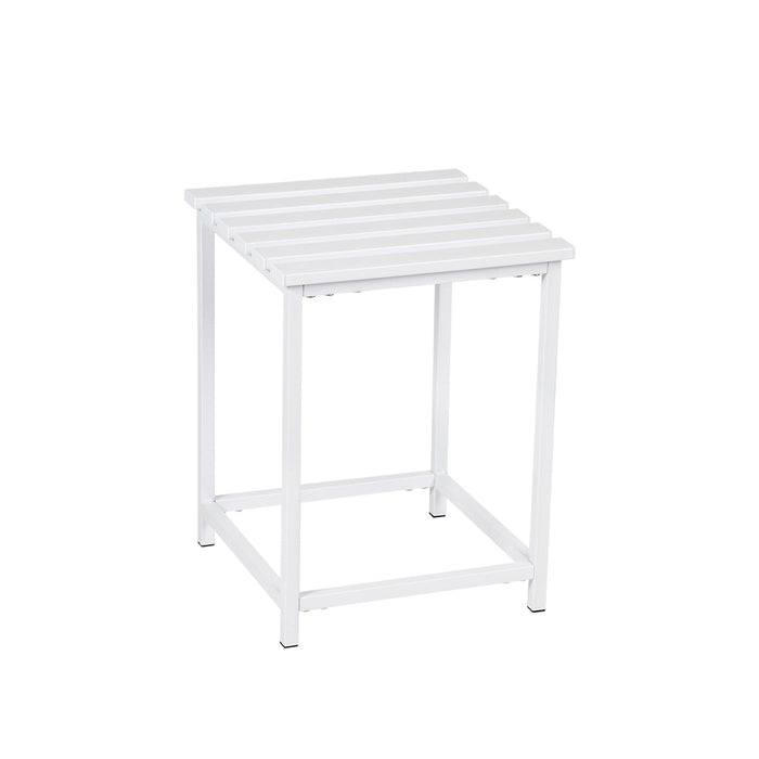 ANDREA HOUSE BA23116 Taburete de baño de metal blanco moderno