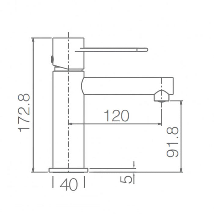 IMEX BDYS045-1NOR MILOS STICK Grifo de Lavabo Negro Oro Rosa