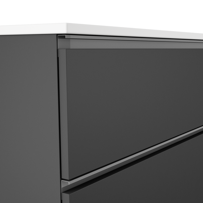 VISOBATH GRANADA Conjunto Mueble de Baño Completo 3 Cajones Color Ceniza Tirador Aluminio