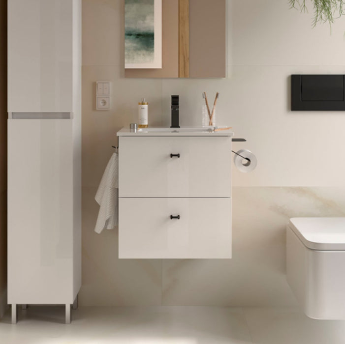 SALGAR INARA Mueble+Lavabo 2C Fondo Reducido Blanco Brillo