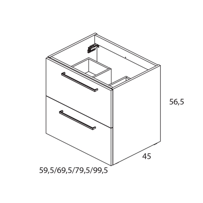 ROYO EASY Mueble+Lavabo Suspendido Gris Antracita