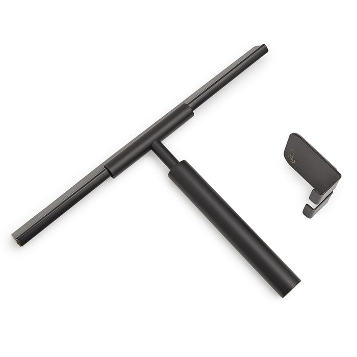 GEDY 11991400000 ODINO Set Limpiacristales y percha negro mate