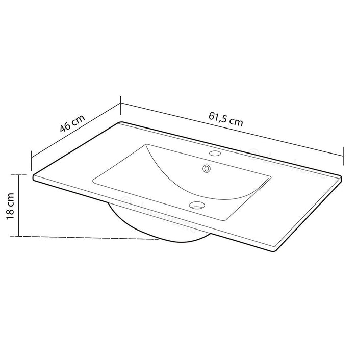 LLAVISAN 509044 Sink To Embed Cosmos 61X46X1.8 White