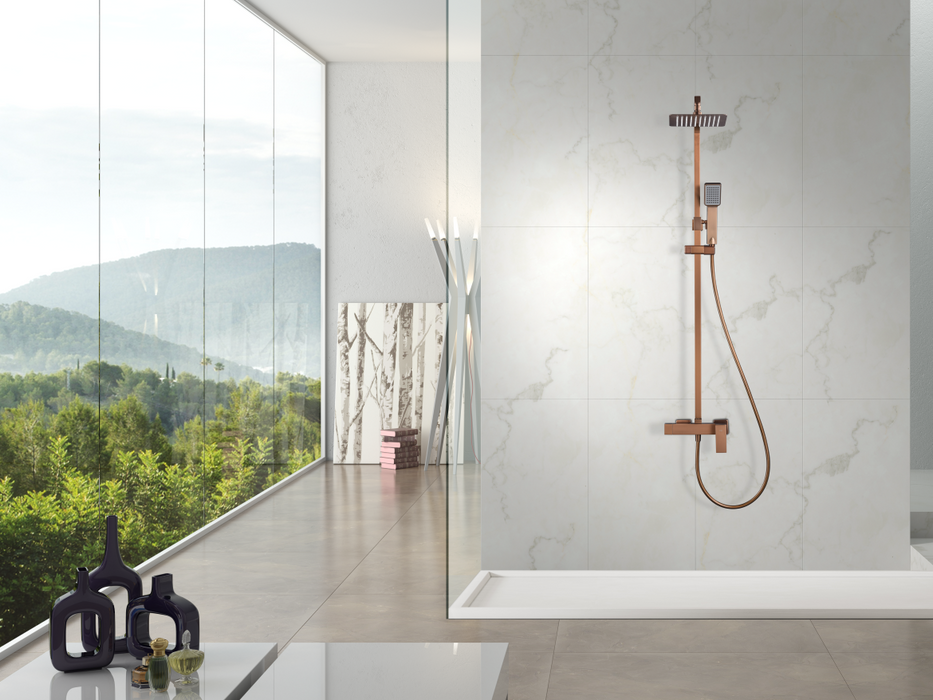 IMEX BDP048/ORC PISA Conjunto Ducha Monomando Oro Rosa Cepillado