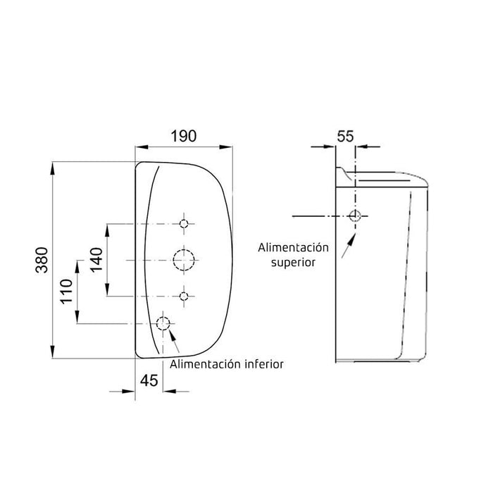 SANITANA S10073767501700 MUNICH Low Cistern Side Entry Pergamon