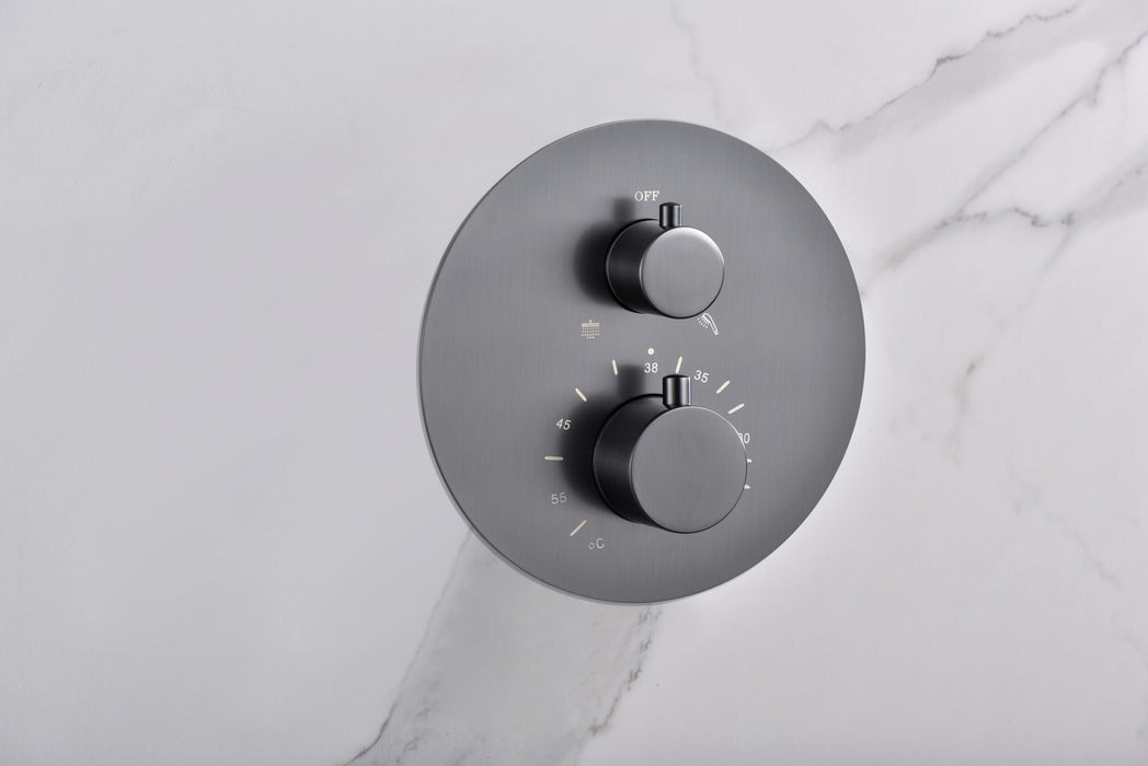 IMEX GTT039/BGM TÍVOLI Conjunto Ducha Termostático Empotrado Color Black Gun Metal