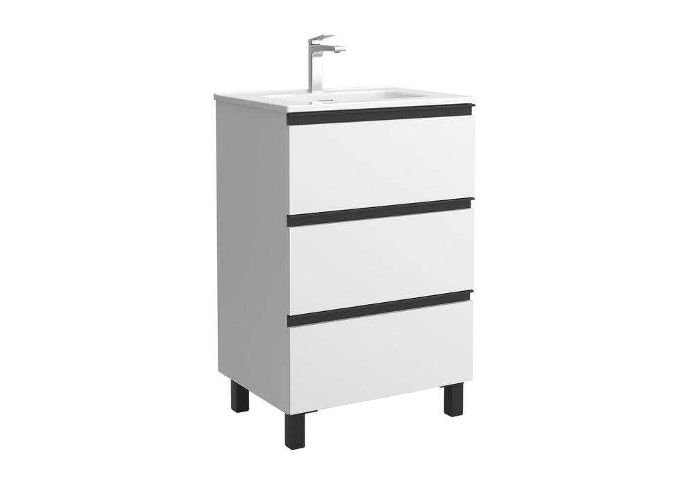 SALGAR BEQUIA METAL Mueble 3C Lavabo Constanza Blanco Mate