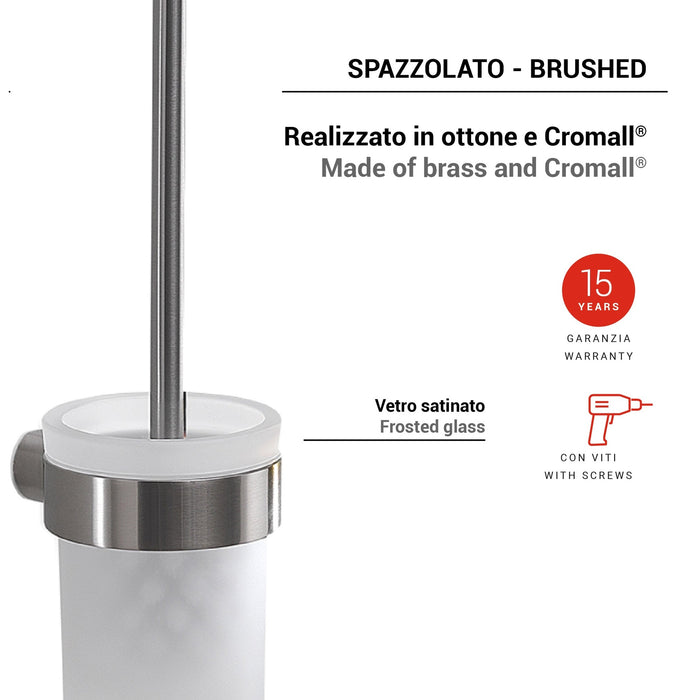 GEDY PI330338000 PIRENEI Brushed Toilet Brush Holder