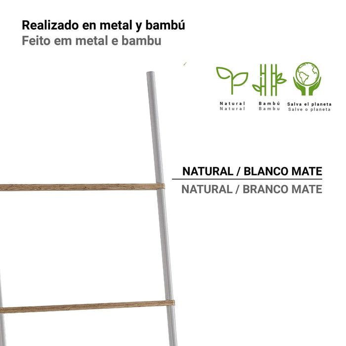 GEDY 30314000000 KENTA Towel Rack and Free-Standing Column Matte White-Natural