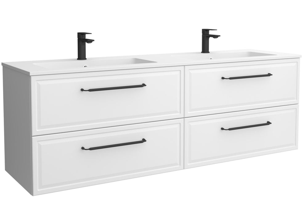 SALGAR 121805 RUNA Mueble de Baño 2 pozas Solid Surface 160cm Blanco Mate