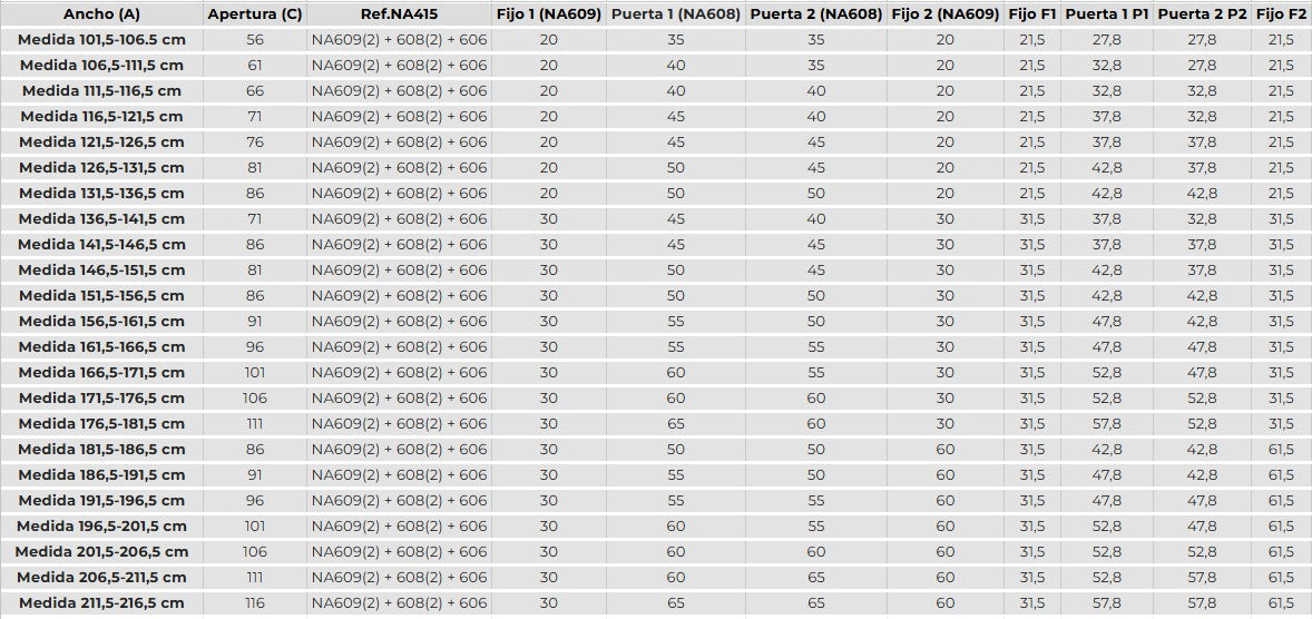 KASSANDRA NARDI Shower Screen Front 2 Fixed + 2 Swing Doors Bright Silver Transparent