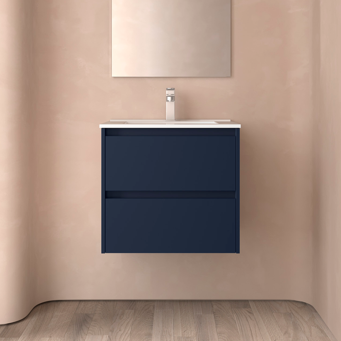 SALGAR NOJA Mueble de Baño con Lavabo 2 Cajones Color Azul Mate