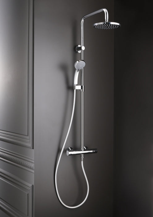 Jacob Delafon E45716-CP JULY Columna de ducha termostática cabeza redonda