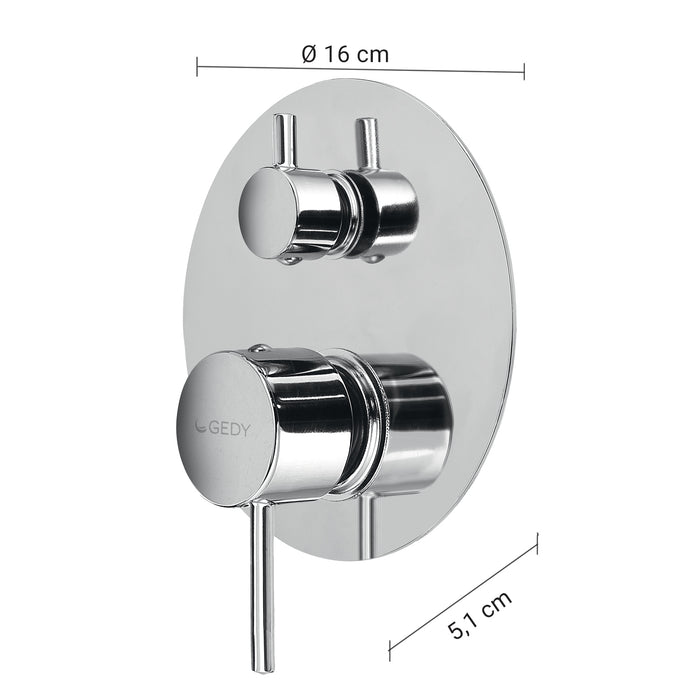 GEDY MXGA0513000 GARDA Grifo empotrado de ducha con desviador cromo