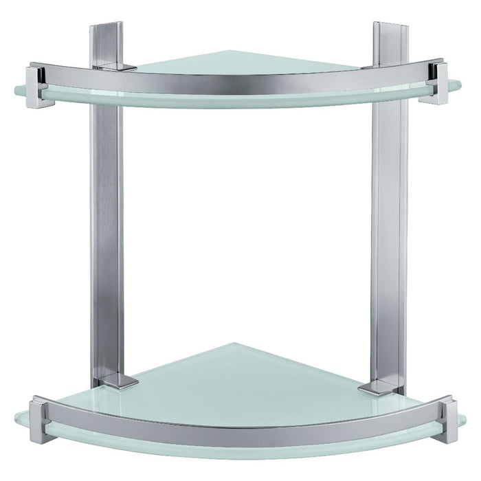 GEDY CD813800A01 Portaobjetos Doble Angular Cepillado