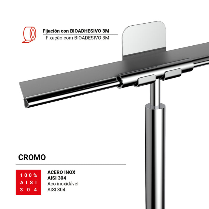 GEDY 56991300004 THOR Set Limpiacristales y percha cromo
