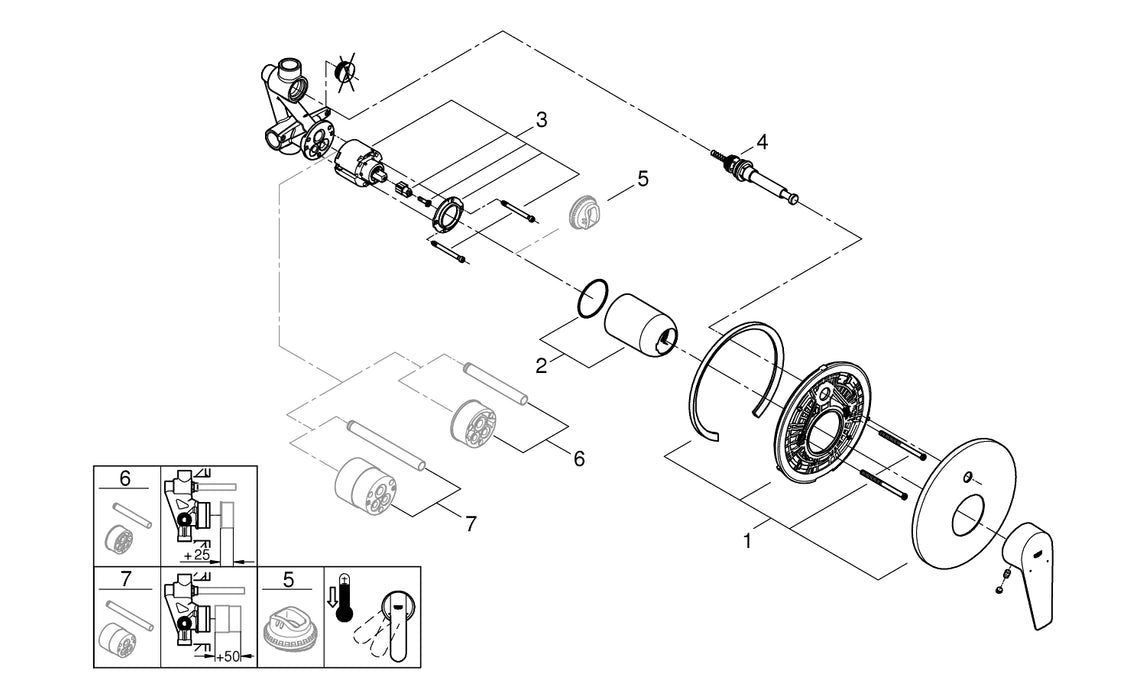 GROHE 24 170 AL1 ESSENCE Monomando de lavabo 1/2" tamaño XL grafito cepillado
