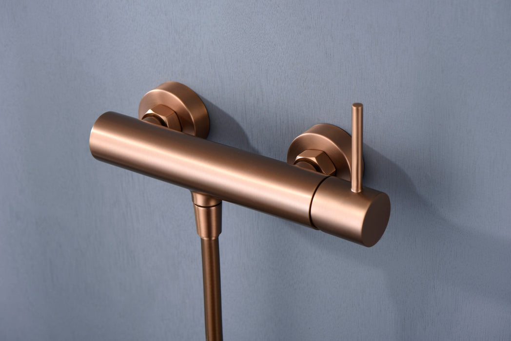 IMEX BDM039-5ORC MONZA Kit Monomando Grifo Ducha Oro Rosa Cepillado